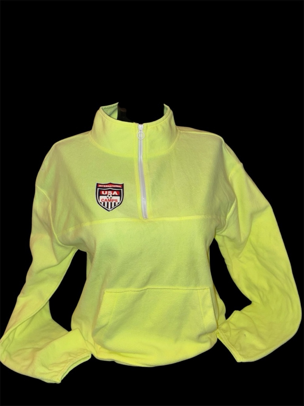 USA Soccer Neon Yellow Half-Zip Fleece Pullover